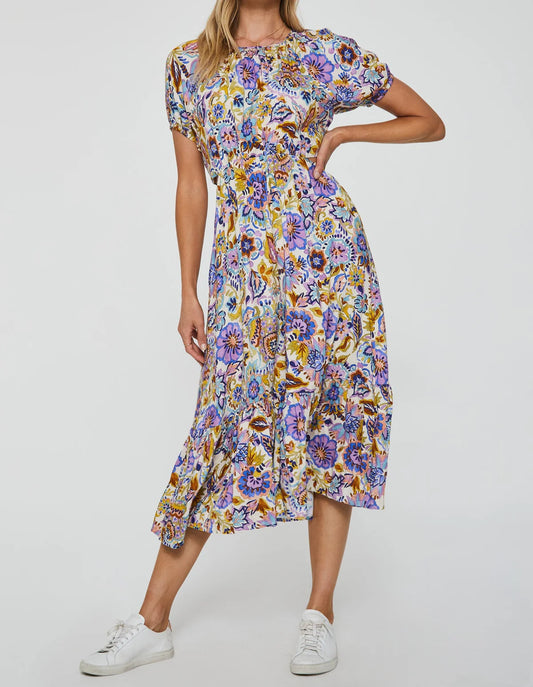 Another Love Daphne Cut Out Dress in Watercolor Floral