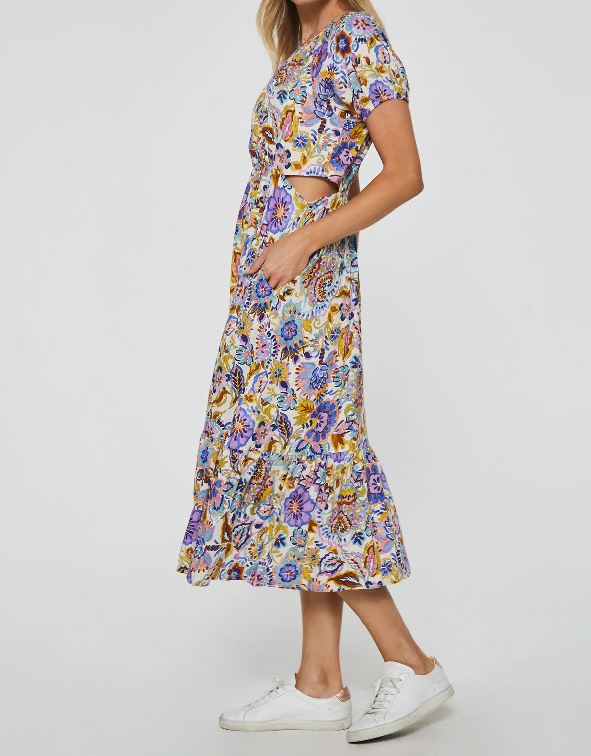 Another Love Daphne Cut Out Dress in Watercolor Floral