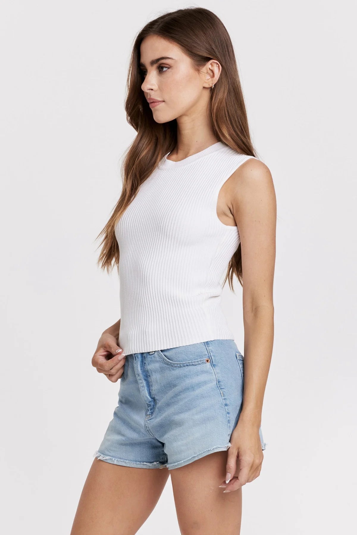 Another Love Stirling Rib Tank in White