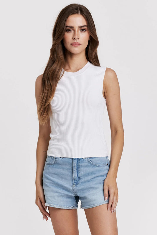 Another Love Stirling Rib Tank in White