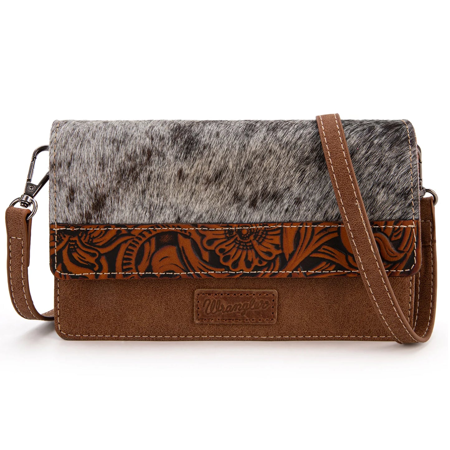 Wrangler Hair-On Cowhide Wallet/Crossbody