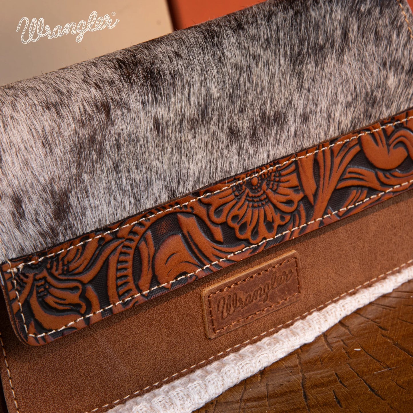 Wrangler Hair-On Cowhide Wallet/Crossbody