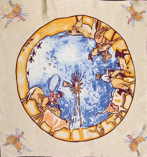 Wyoming Traders 20" Ivory Windmill Limited Edition Silk Wild Rag