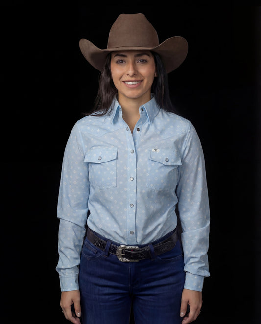 Ferrell Brand The Remi Women's Pearl Snap Long Sleeve Shirt