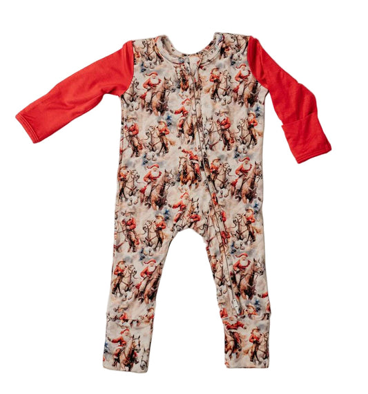 Rockin Royalty Cowboy Claus Convertible Zip Footie