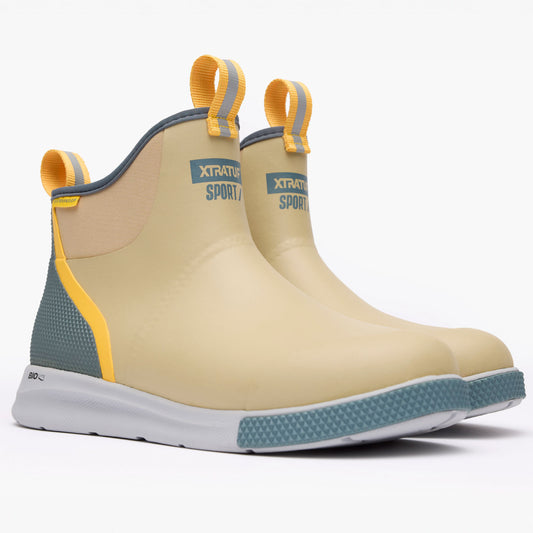 XTRATUF Men's 6" Ankle Deck Boot Sport in Tan Multi