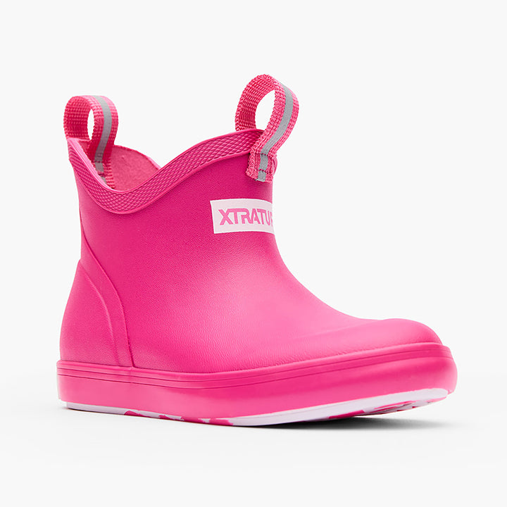 XTRATUF Big Kid's Neon Pink Ankle Deck Boot