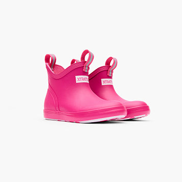 XTRATUF Big Kid's Neon Pink Ankle Deck Boot