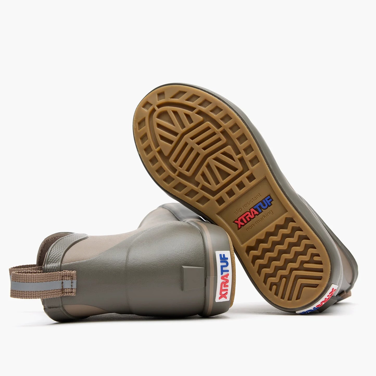 XTRATUF Big Kids Ankle Deck Boot in Earth Brown