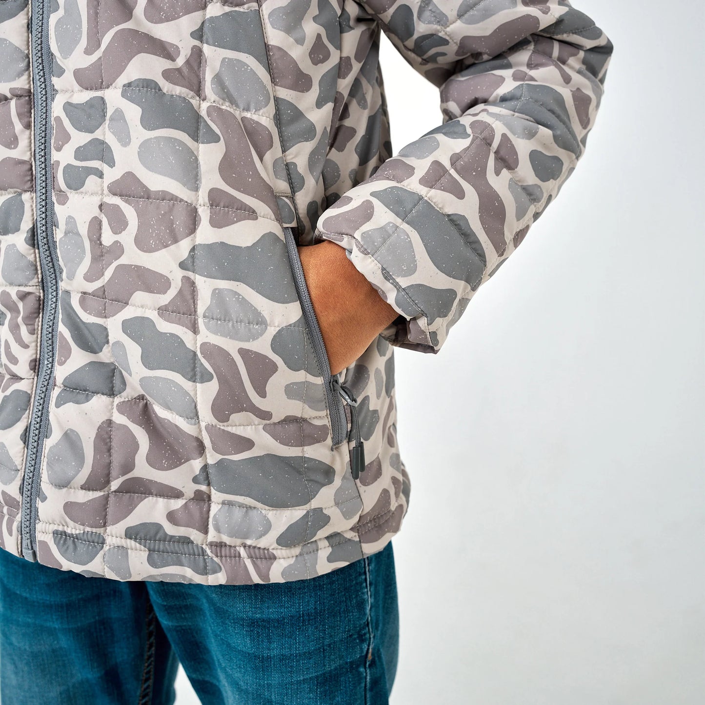 Burlebo Youth Puffer Jacket in Classic Deer Camo