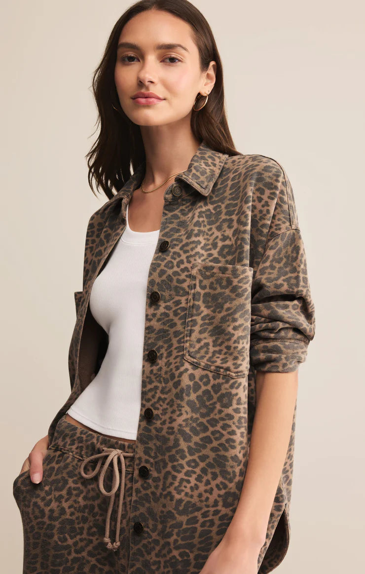 Z Supply All Day Knit Leopard Jacket