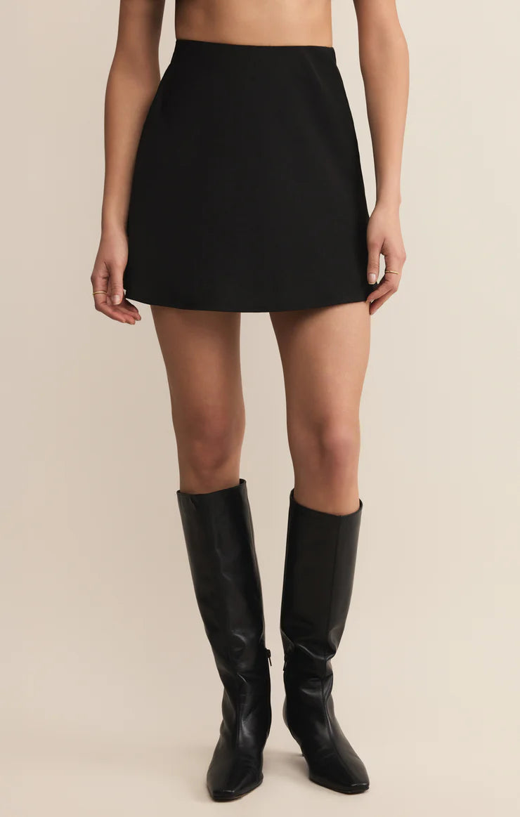 Z Supply Chablis Satin Mini Skirt in Black