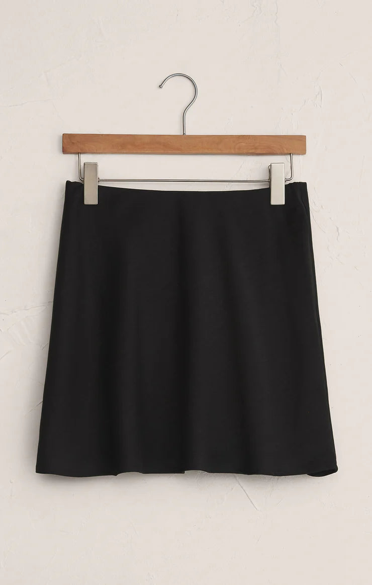 Z Supply Chablis Satin Mini Skirt in Black