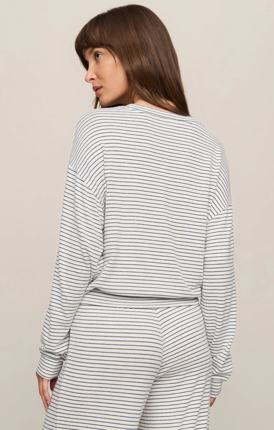 Z Supply Classic Stripe Long Sleeve Top in Eclipse