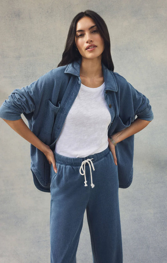 Z Supply Hunter Knit Denim Pant in Indigo