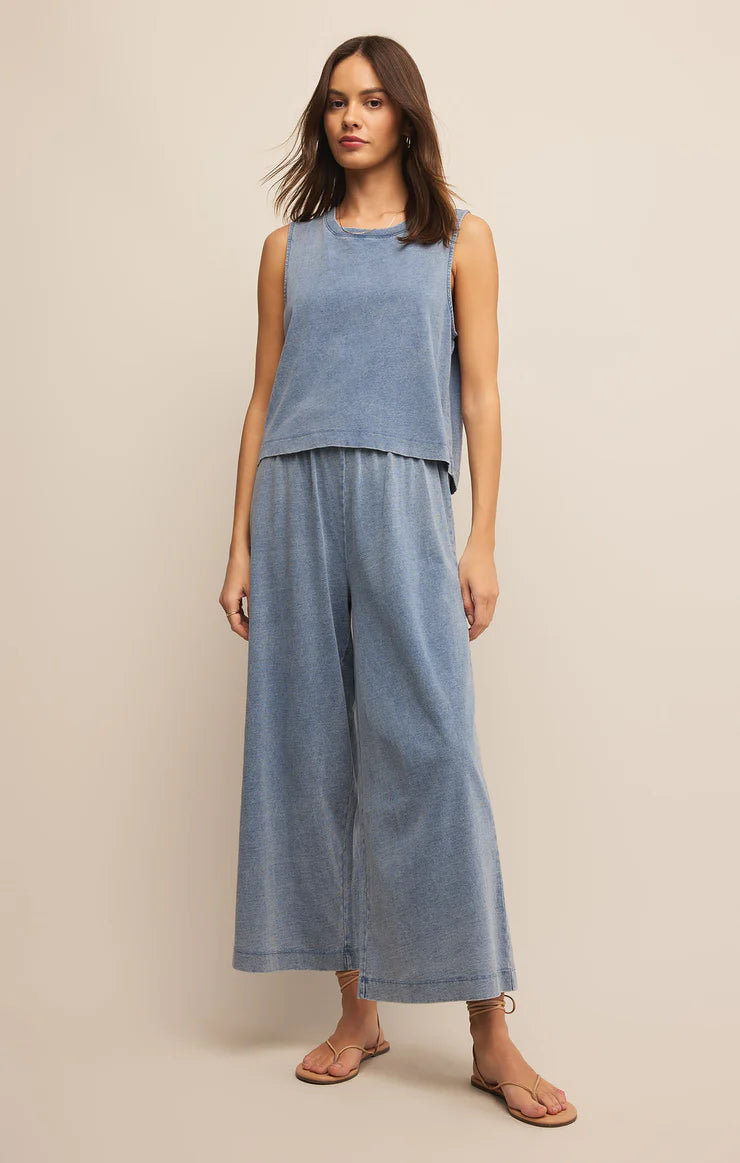 Z Supply Scout Jersey Denim Pant in Medium Indigo