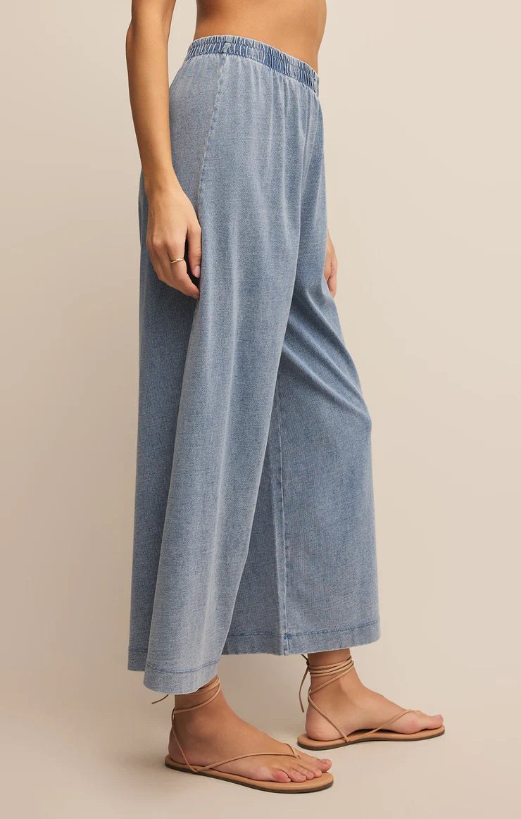 Z Supply Scout Jersey Denim Pant in Medium Indigo