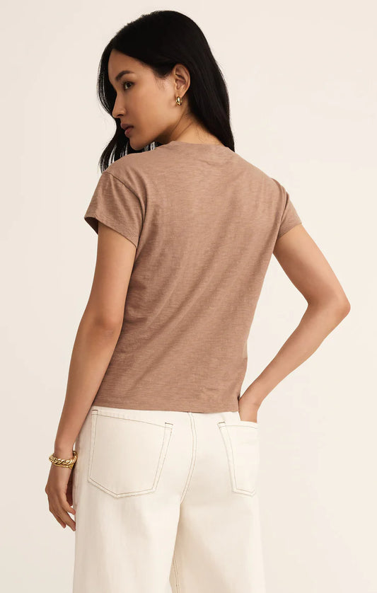 Z Supply Modern Slub Tee in Iced Coffee