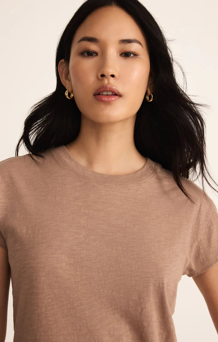 Z Supply Modern Slub Tee in Iced Coffee