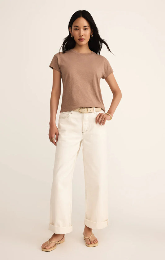 Z Supply Modern Slub Tee in Iced Coffee