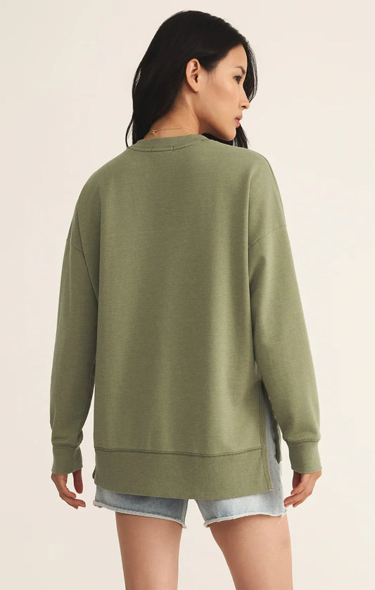 Z Supply Modern V-Neck Weekender Top in Avocado