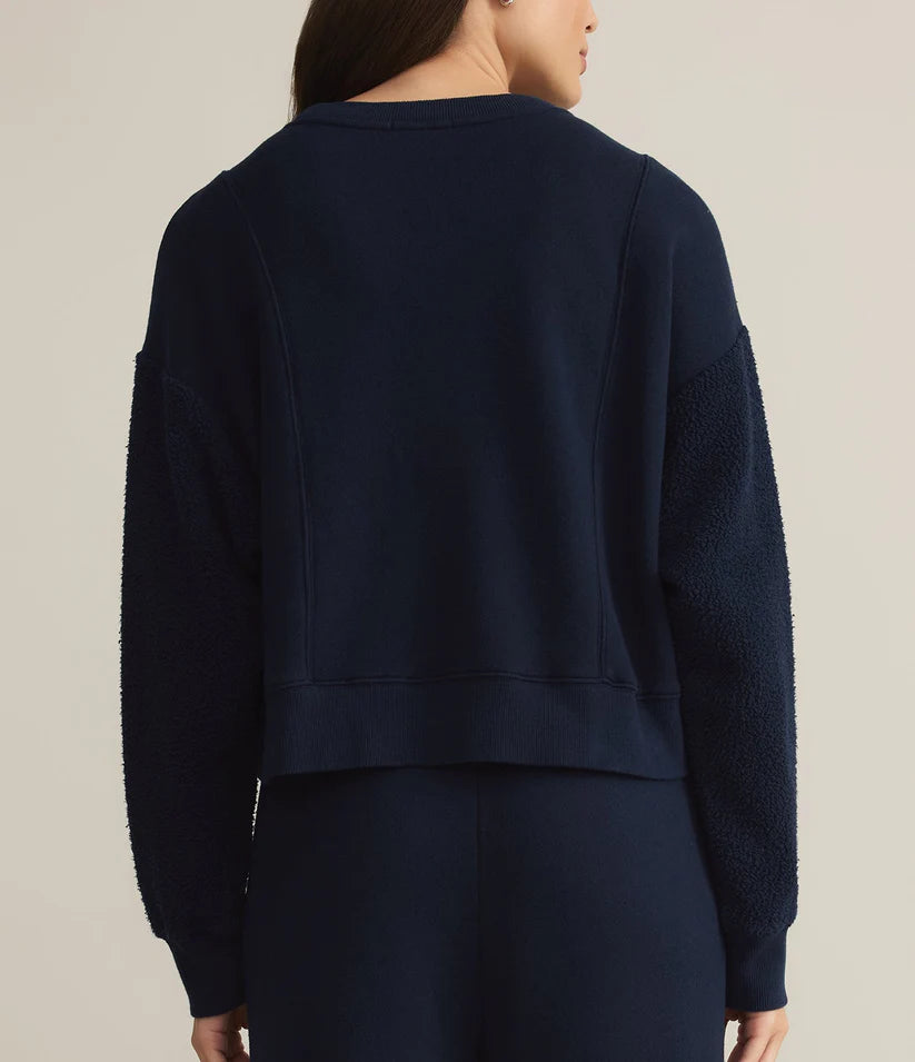 Z Supply Lax Knit Sweatshirt in Eclipse