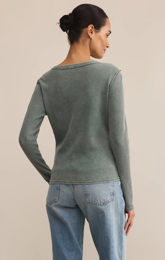 Z Supply Arlet Mini Thermal Top in Hunter Green