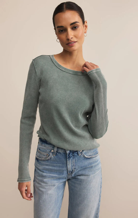 Z Supply Arlet Mini Thermal Top in Hunter Green