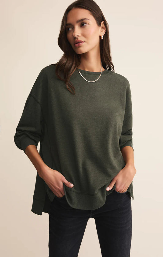 Z Supply Modern Weekender Sweatshirt in Artichoke