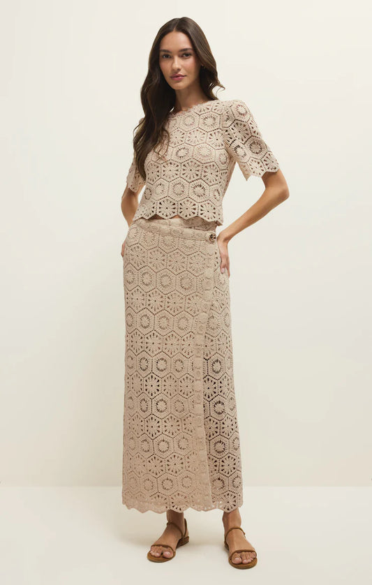 Z Supply Raquel Lace Cropped Top in Natural