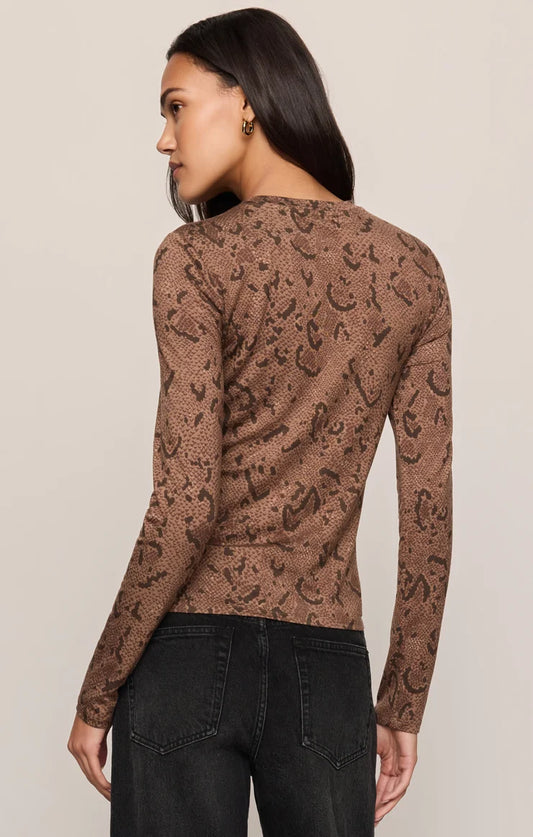 Z Supply Onyx Snake Long Sleeve Top in Cocoa Bean