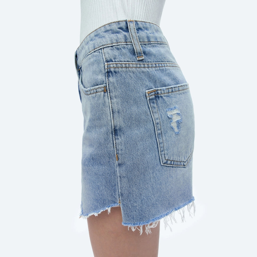 Bayeas Baby Blue Kelly High Rise Denim Shorts