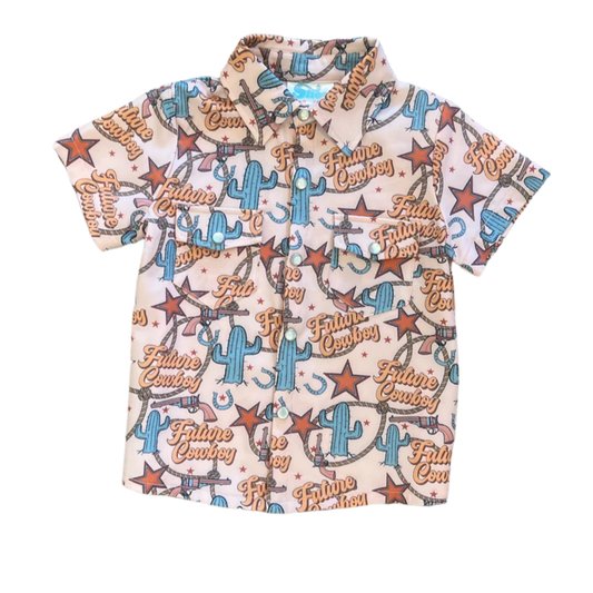 Shea Baby Future Cowboy Short Sleeve Pearl Snap Shirt