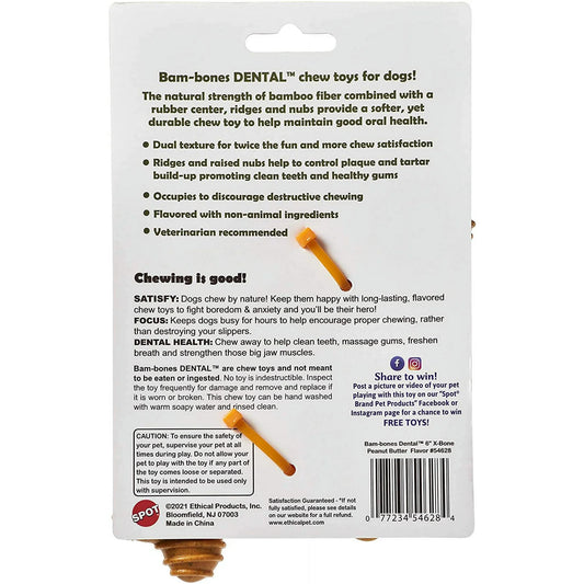 Bambone Dental 6" Peanut Butter X-Bone