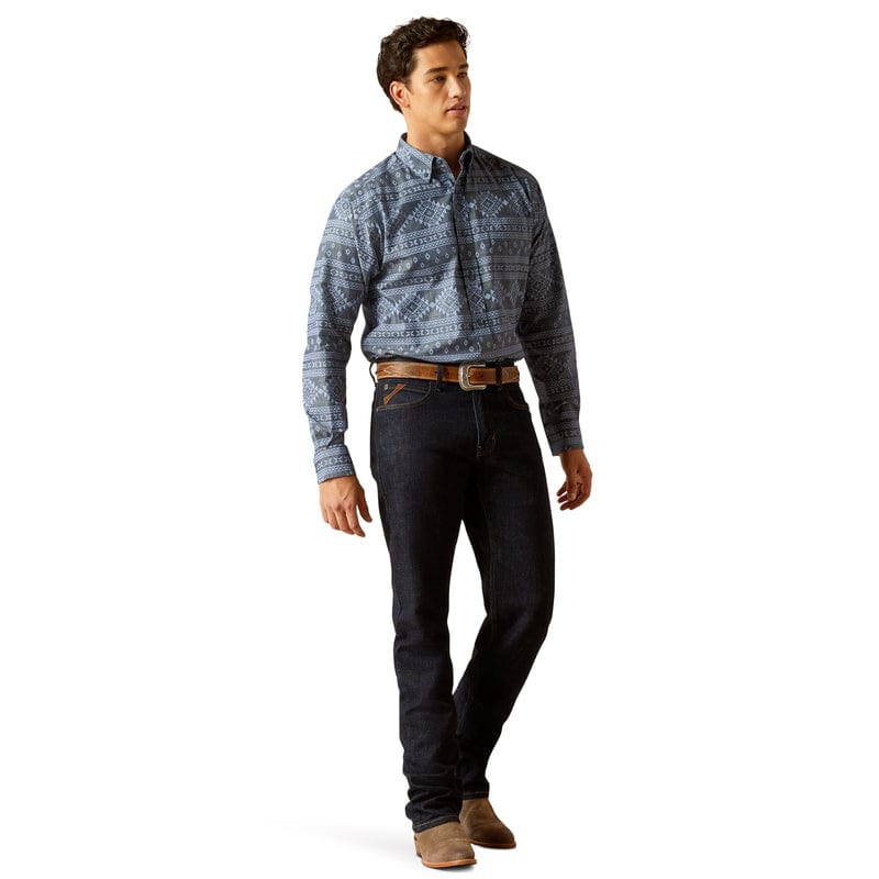 Ariat Eddie Classic Fit Long Sleeve Shirt in Navy
