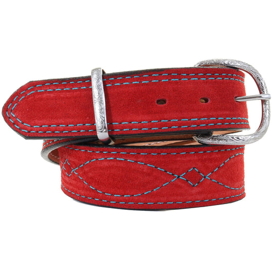 Double J Saddlery Red Suede Belt