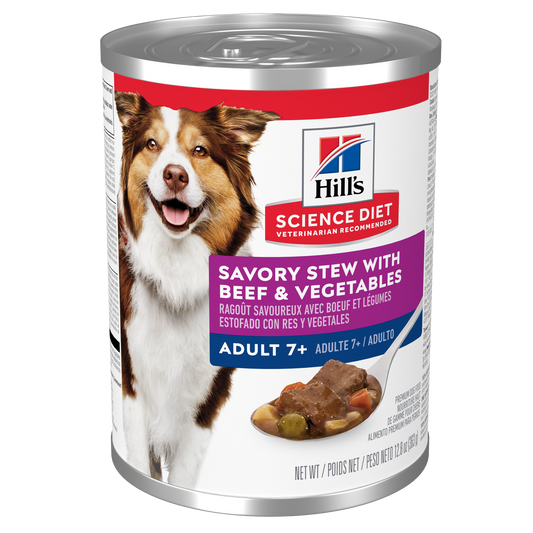 Hill's Science Diet Adult 7+ Savory Stew with Beef and Vegetables Dog Food