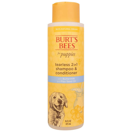 Burt's Bees Tearless 2-1 Dog Puppy Shampoo and Conditioner with Buttermilk and Linseed Oil