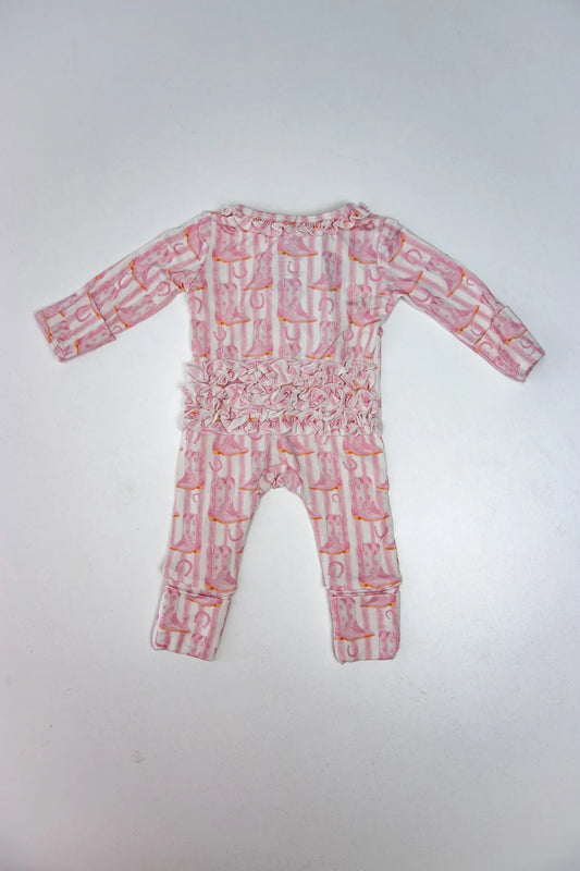Blushin' Boots Two Way Zip Bamboo Footie