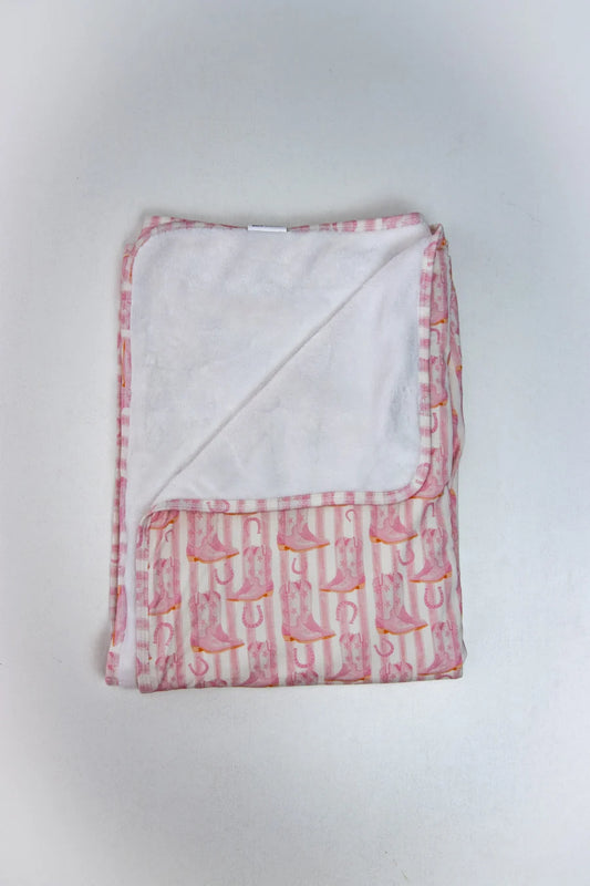 Blushin' Boots Bamboo Plush Baby Blanket