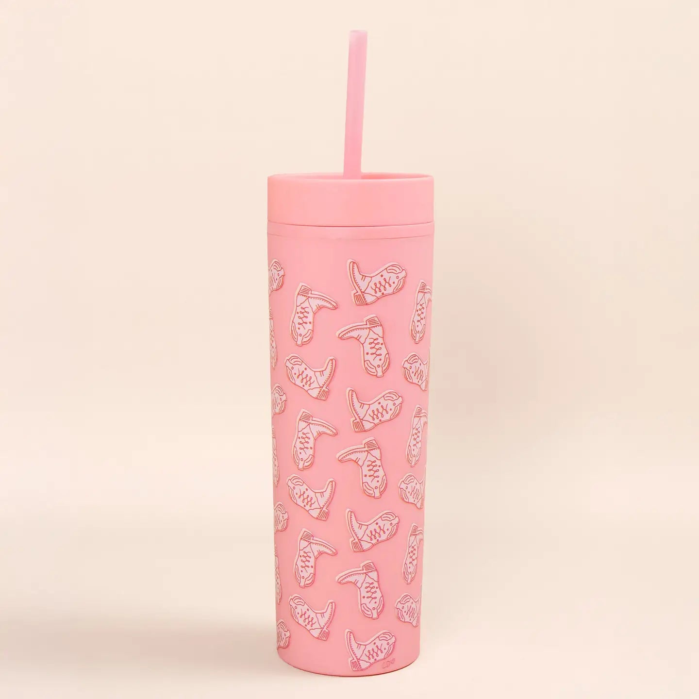 Pink Cowgirl Boots Acrylic Tumbler