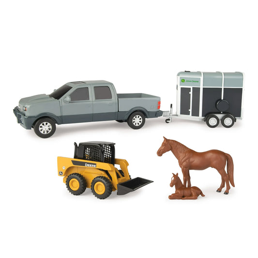 John Deere Assorted Pickup and Livestock Trailer Set