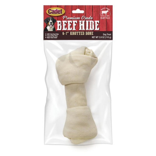 Cadet Beef Hide Knotted 6-7" Dog Bone
