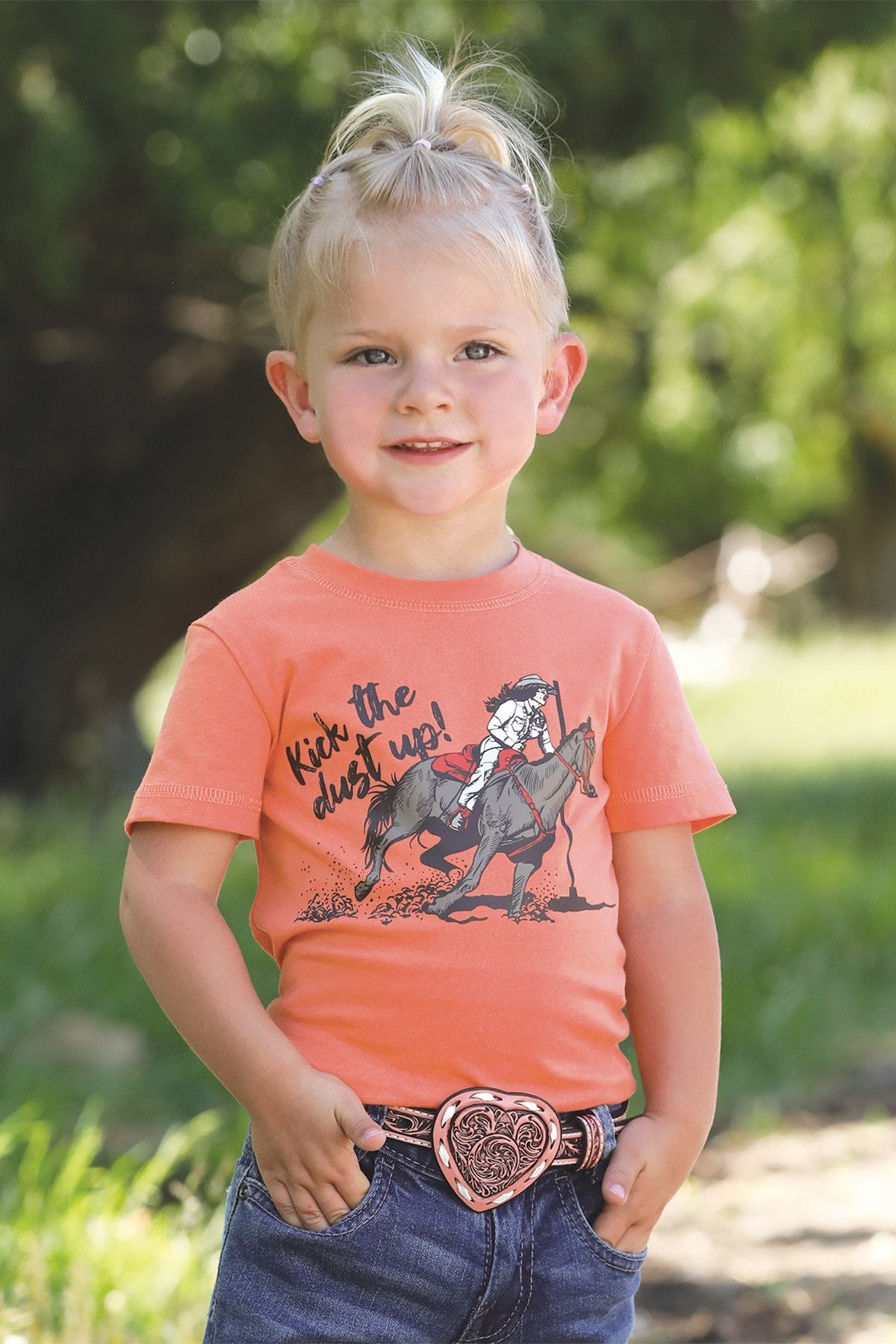 Cruel Denim Toddler Kick the Dust Up Coral Tee