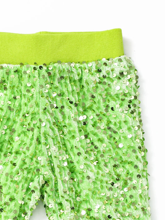 Little Girl's Lime Green Sequin Pants