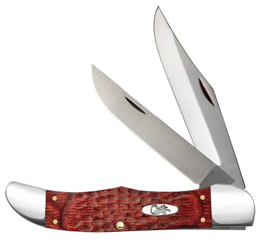 Case Jigged Dymalux Rosewood Folding Hunter with Leather Sheath