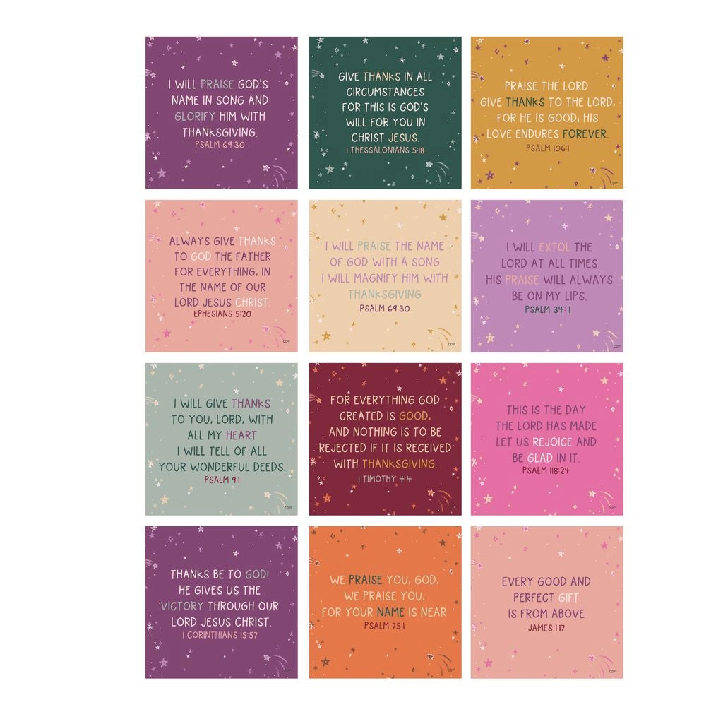 Verses For Gratitude – Bible Verse Card Set & Display Stand