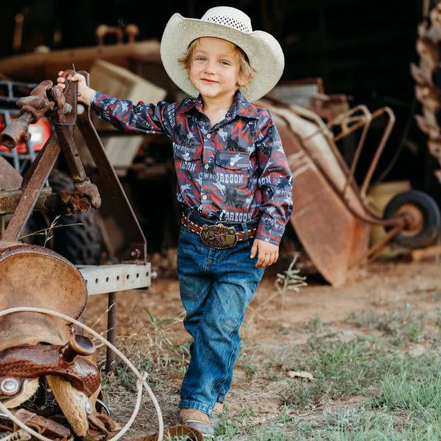 Shea Baby Rodeo Road Black Long Sleeve Pearl Snap Shirt
