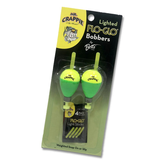 Betts Tackle Mr. Crappie Flo-Glo Lighted Pear Shaped Fishing Bobbers