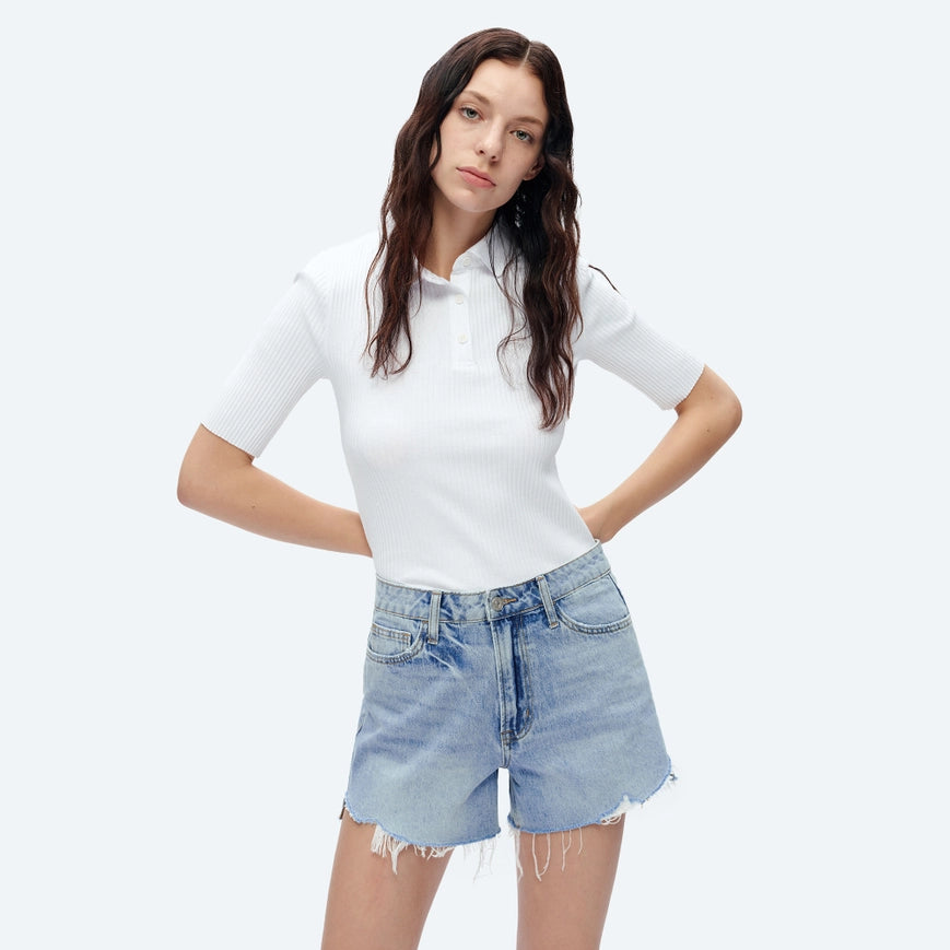 Bayeas Baby Blue Kelly High Rise Denim Shorts